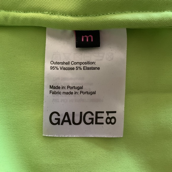 NWT Gauge81 Lime Green Plunge Draped Mini Dress w Strong Shoulder Size M - Picture 7 of 12